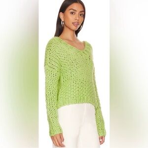 Lovers and Friends Lime Green Knit Sweater